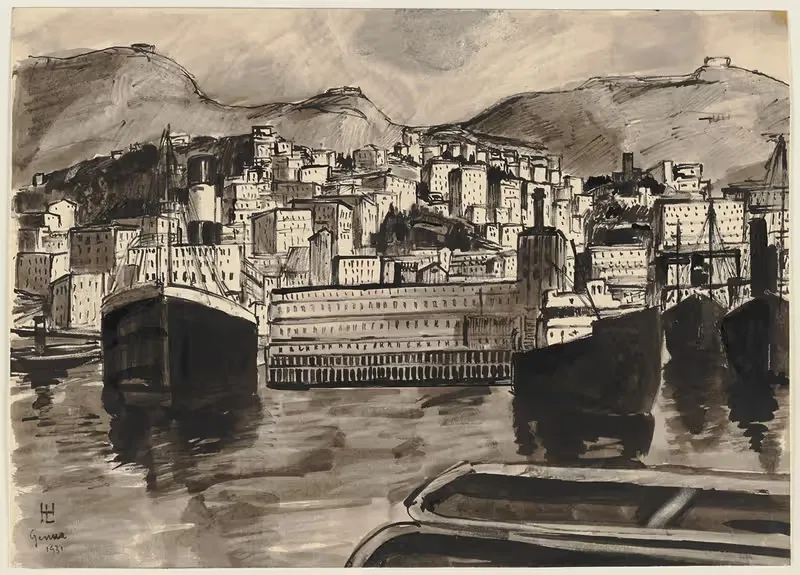 Вид на гавань Генуи by Герман Лисманн, 1931 — digital art print download