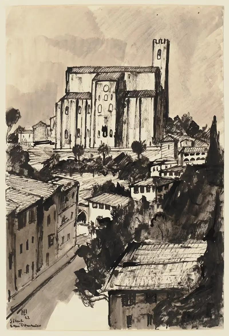 Сан-Доменико, Сиена by Герман Лисманн, 1923 — digital art print download