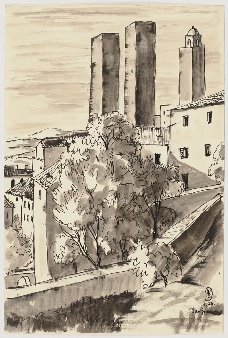 San Gimignano by Hermann Lismann, 1923 — digital art print download