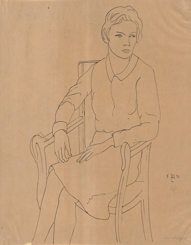Sitzende Frau auf einem Stuhl — Hermann Lismann