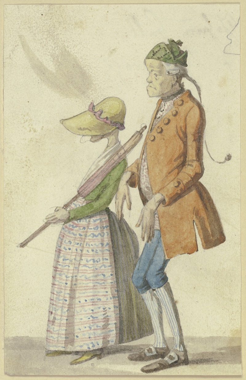 Caricatured farmer couple by Иероним Гесс — digital art print download