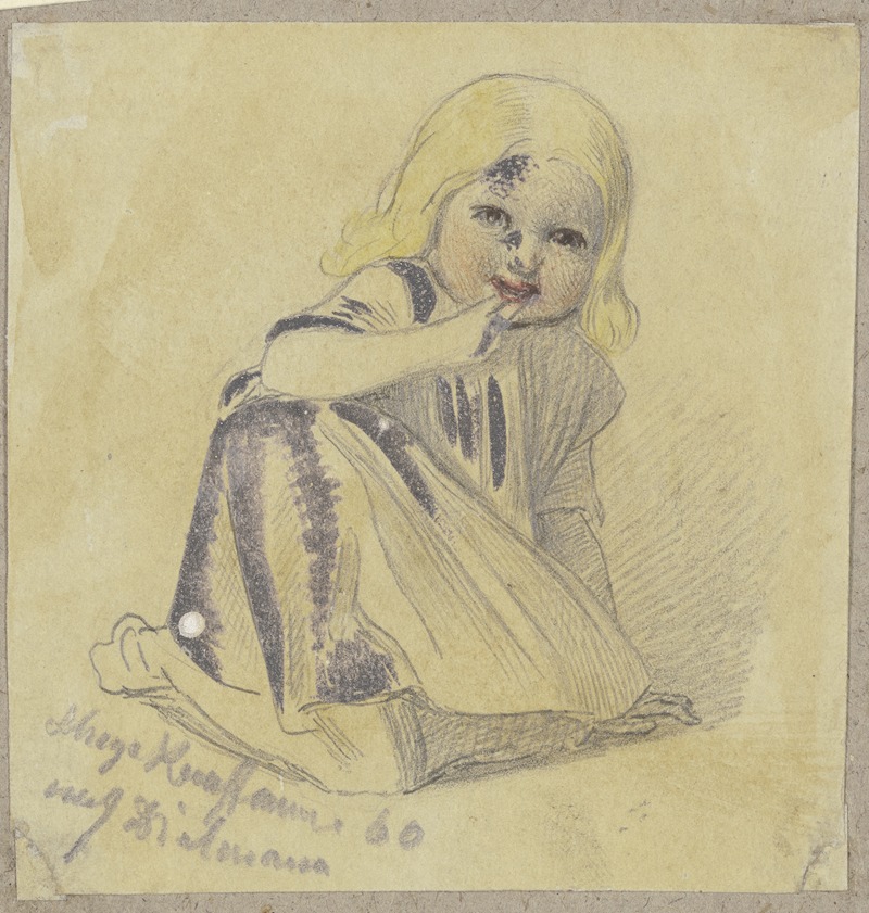 Little girl on the floor — Hugo Kauffmann