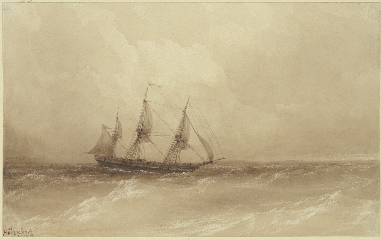 Ein Segelschiff auf hoher See by Ivan Ayvazovsky, 1850 — digital art print download