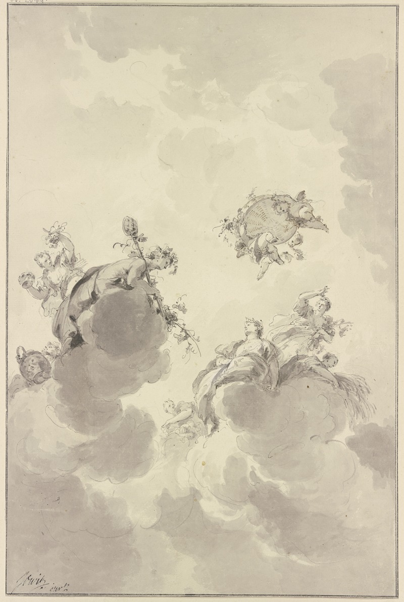 Bacchus and Ceres by Якоб де Вит — digital art print download