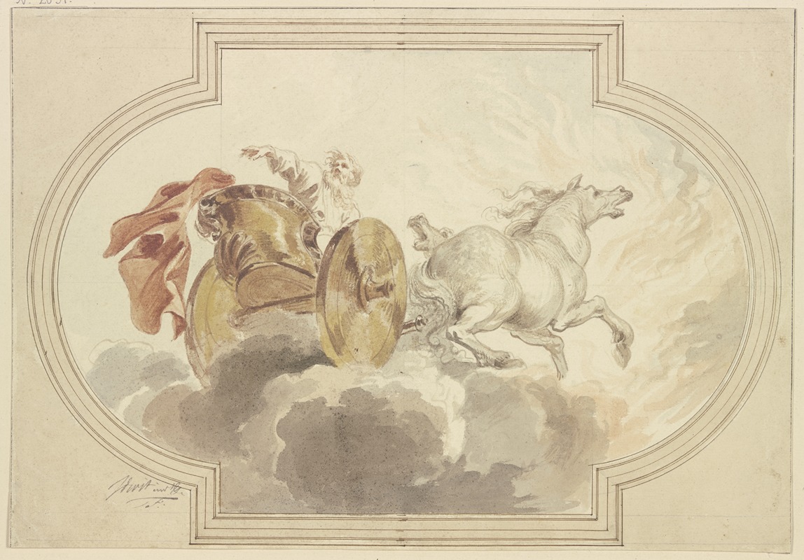 Elias fährt gen Himmel — Jacob de Wit