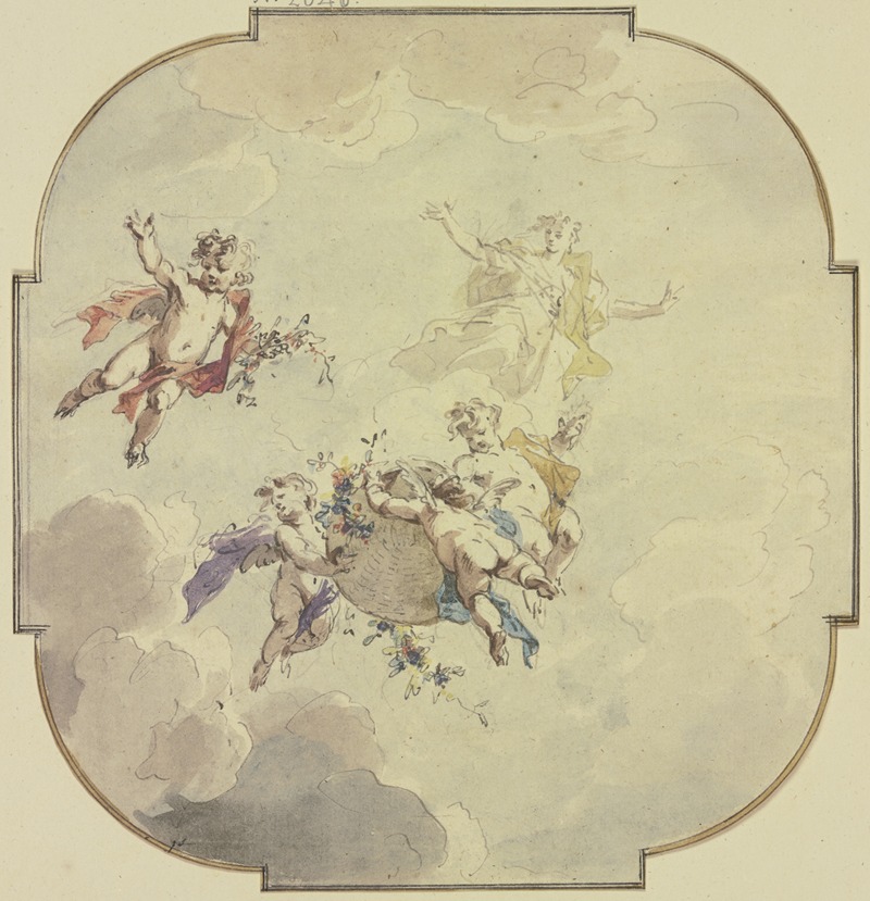 Flora and putti by Якоб де Вит, 1726 — digital art print download