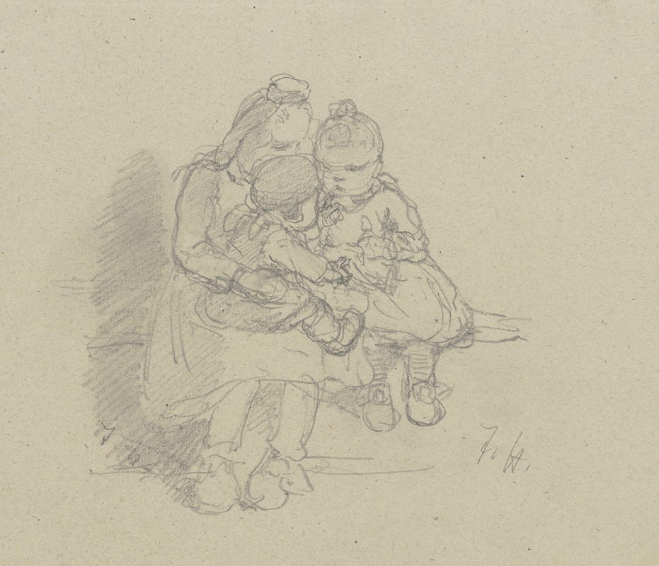 Drei Kinder in Schwälmer Tracht — Jacob Happ