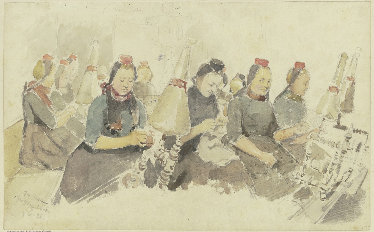Spinning room in Schwalm by Якоб Хапп, 1895 — digital art print download