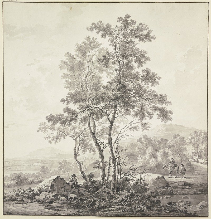 Landschaft mit Birken im Vordergrund — Якоб ван Страй