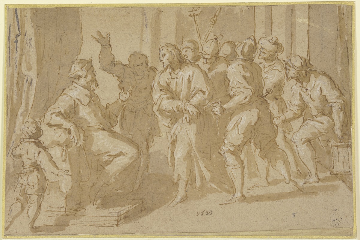 Christ before Caiaphas by Jacopo Palma il Giovane, 1623 — digital art print download