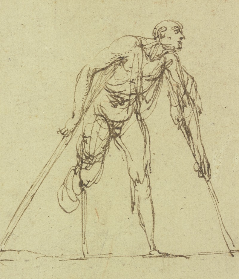 Beggar with two crutches by Jacques Callot — digital art print download