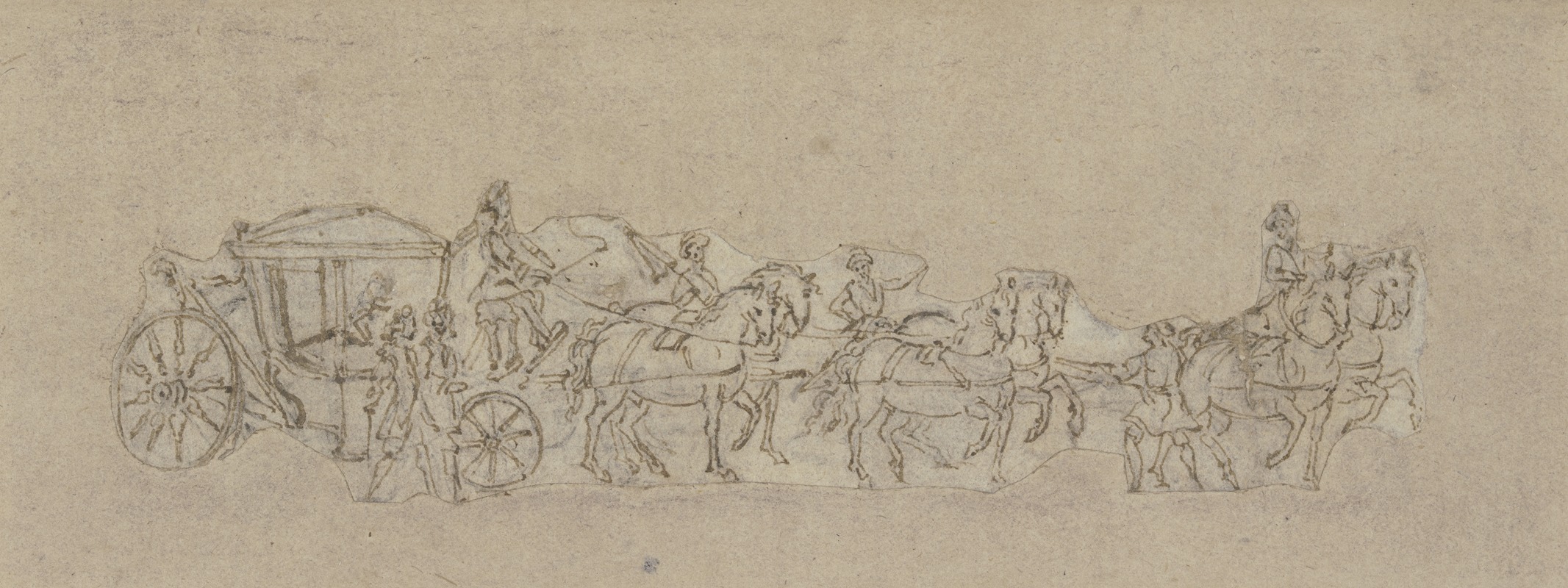 Six-horse carriage by Жак Калло — digital art print download