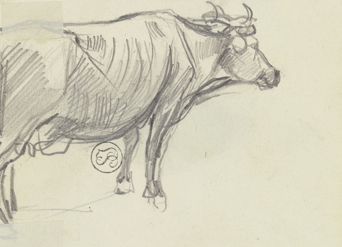 A cow to the right by Якоб Фюрхтегот Дильман — digital art print download
