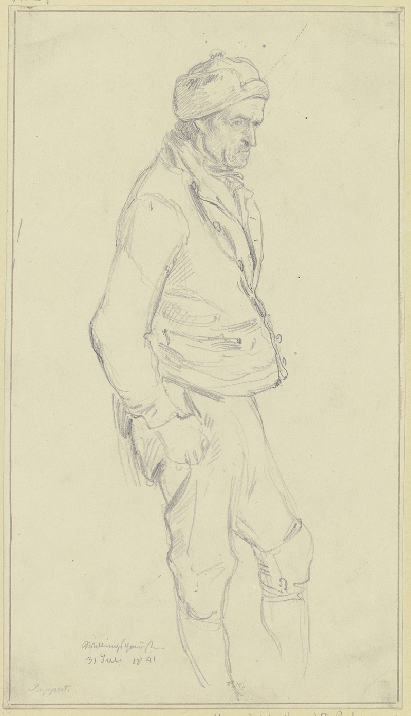 Bauer Ruppert, Kniestück nach rechts by Якоб Фюрхтегот Дильман, 1841 — digital art print download