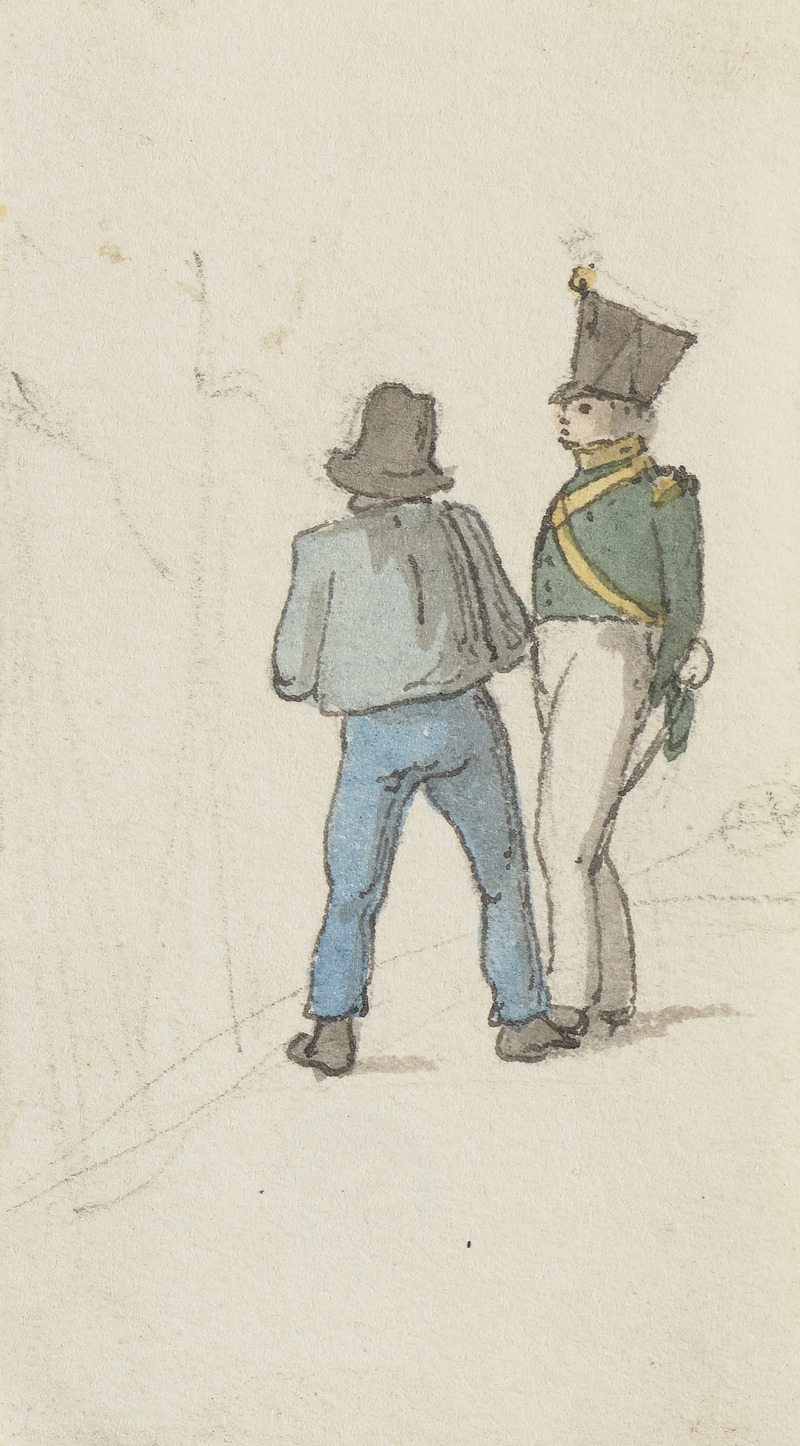 Nassauer Soldat und ein Bauer by Якоб Фюрхтегот Дильман — digital art print download