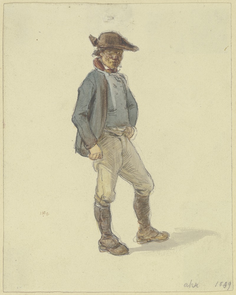Stehender Bauer nach rechts by Якоб Фюрхтегот Дильман, 1849 — digital art print download