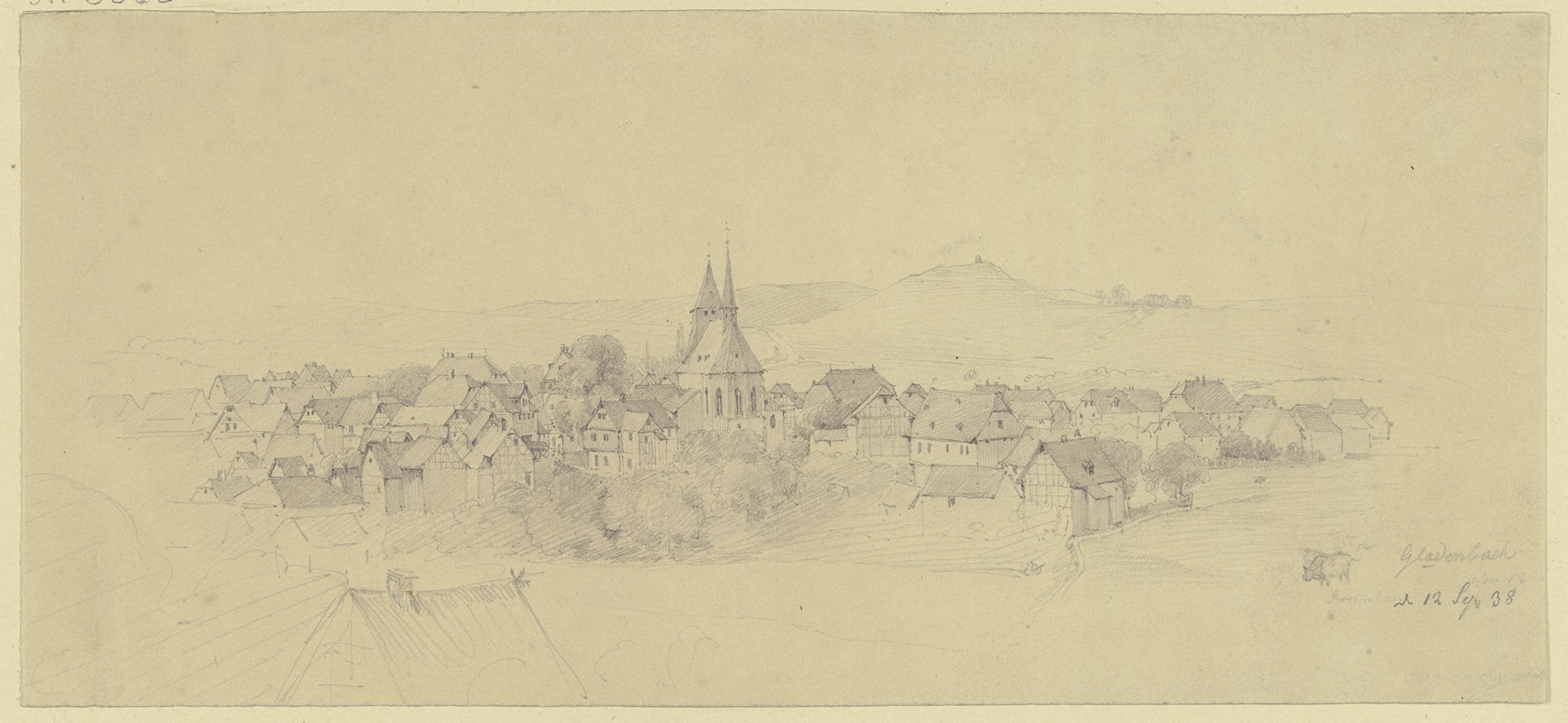 View of Gladenbach by Якоб Фюрхтегот Дильман, 1838 — digital art print download
