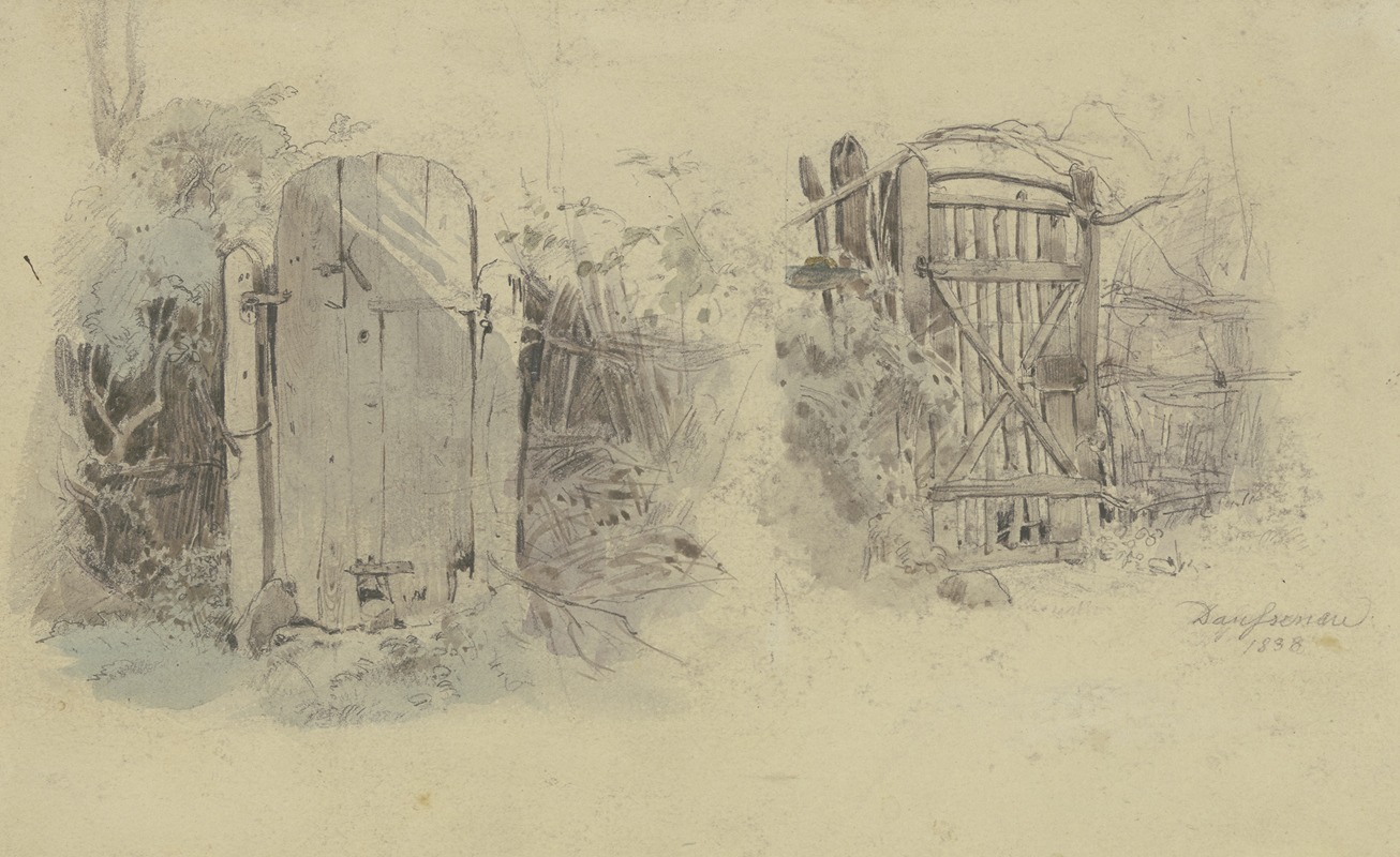 Zwei Gartentore in Dausenau by Якоб Фюрхтегот Дильман, 1838 — digital art print download