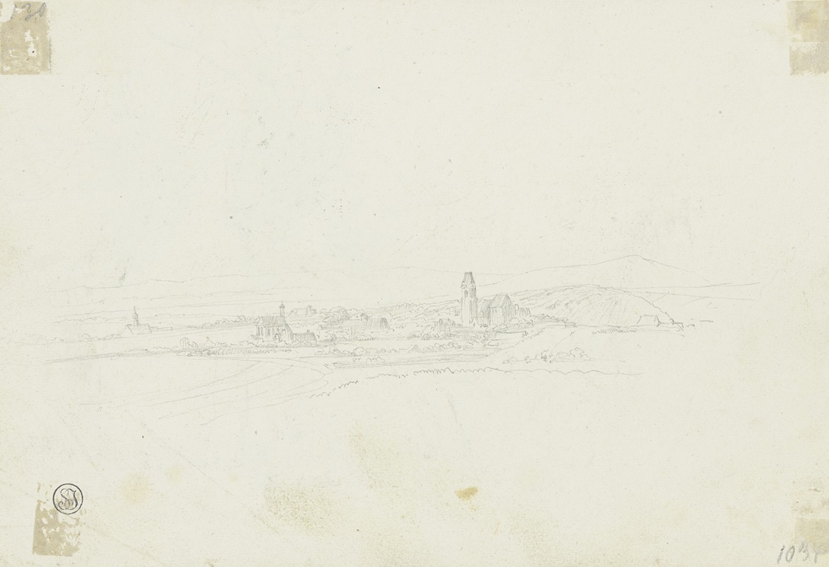 Landscape with church by Иоганн Кристоф Эрхард, 1917 — digital art print download
