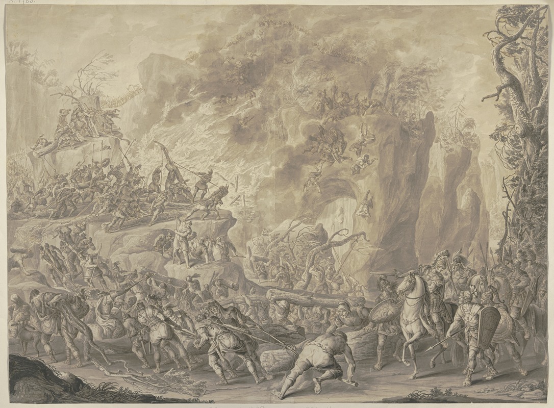 Hannibals Kampf mit den Helvetiern — Johann Elias Ridinger