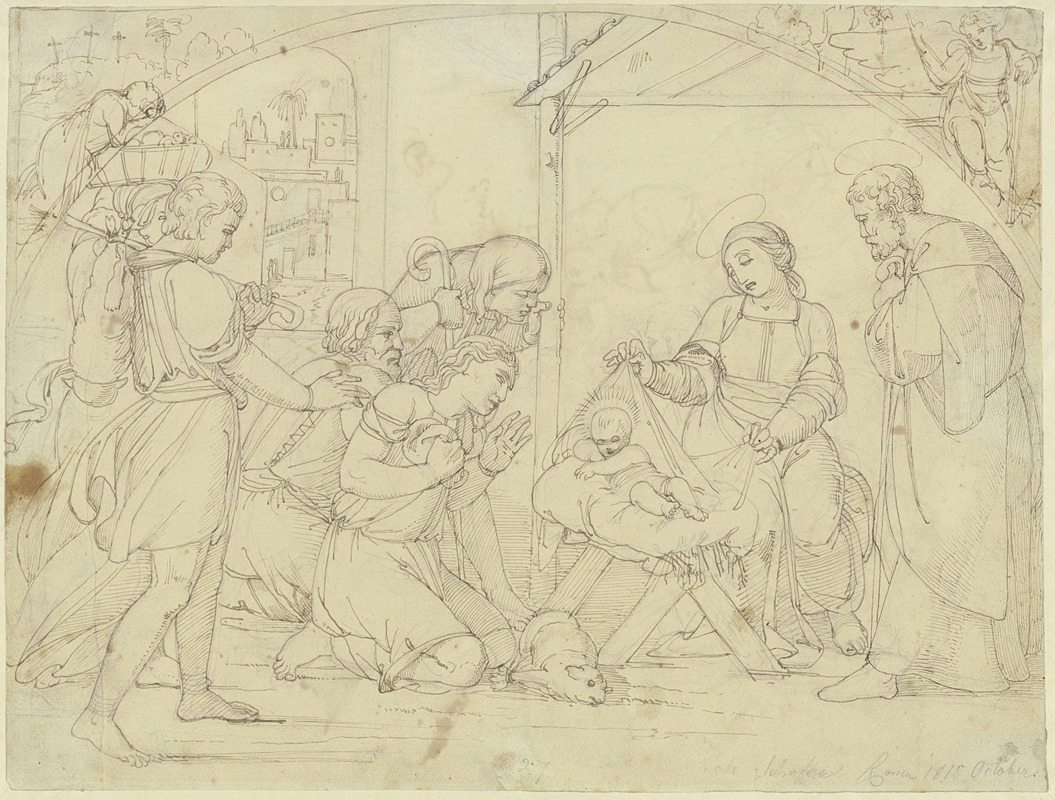 Adoration of the shepherds — Johann Evangelist Scheffer von Leonhardshoff