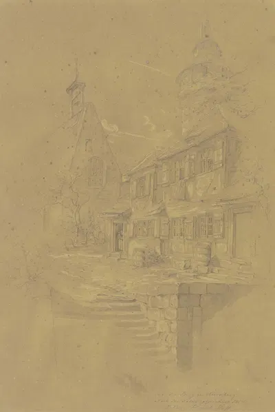 Vor der Burg in Nürnberg by Иоганн Фридрих Хофф, 1854 — digital art print download