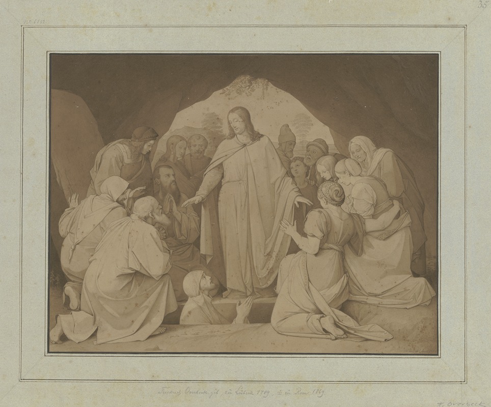 Resurrection of Lazarus by Иоганн Фридрих Обербек, 1818 — digital art print download