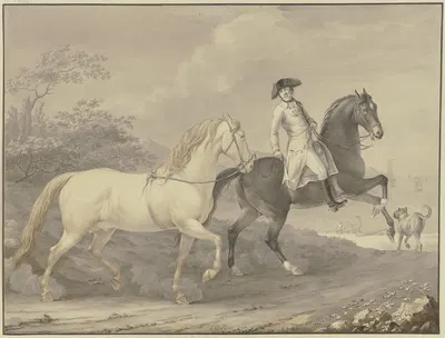 Danish horses by Johann Georg Pforr, 1794 — digital art print download