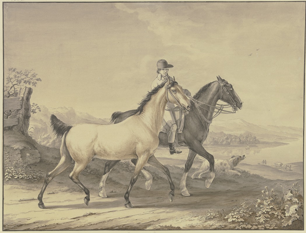 English horses by Иоганн Георг Пфорр — digital art print download