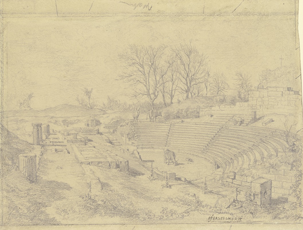 Amphitheater in Pompeii by Иоганн Генрих Хассельхорст — digital art print download