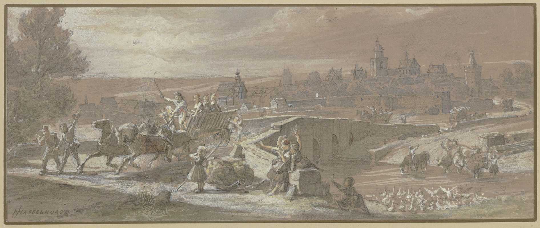 Blick auf Alsfeld von der Hersfelder Brücke — Иоганн Генрих Хассельхорст
