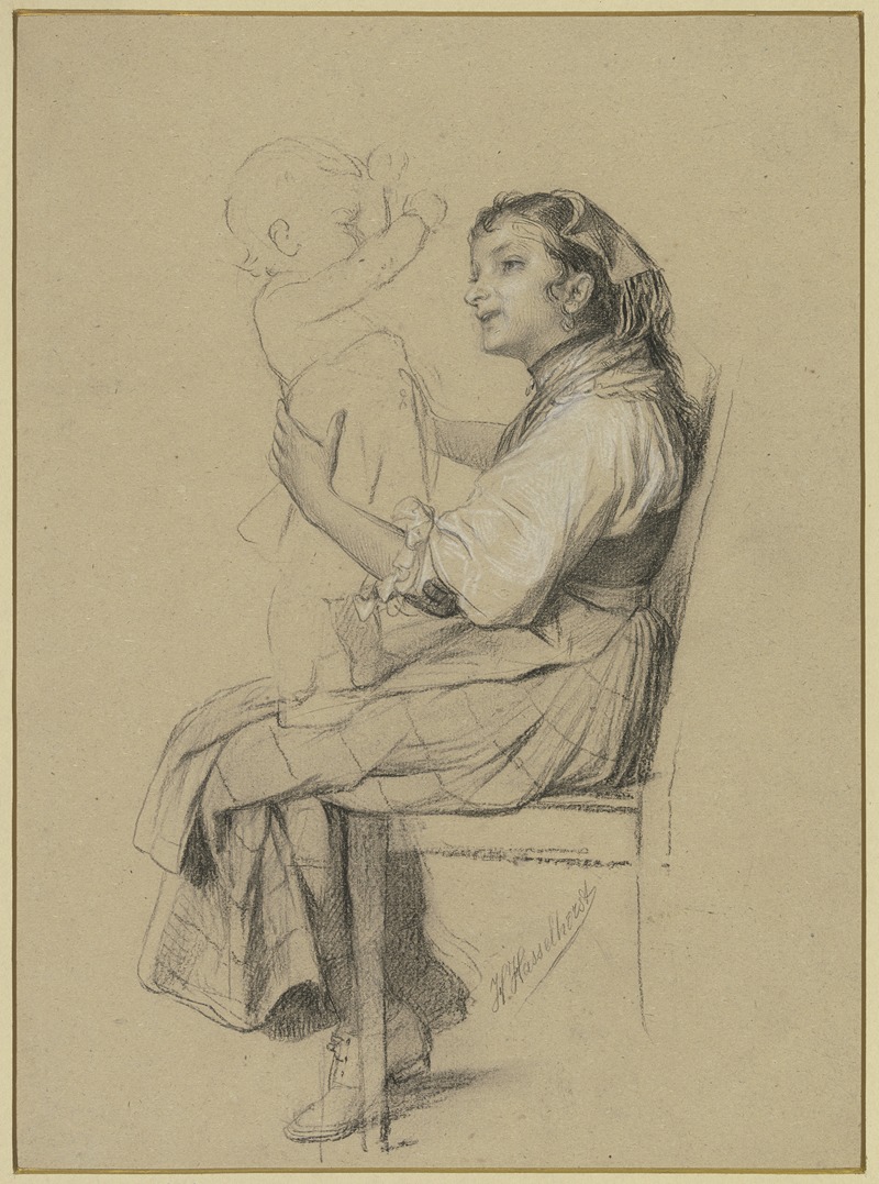 Cicocara with child by Johann Heinrich Hasselhorst — digital art print download