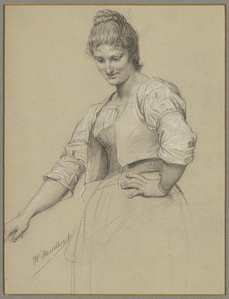 Studie nach einer Italienerin, Kniestück — Johann Heinrich Hasselhorst