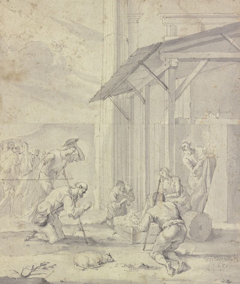 Adoration of the shepherds — Johann Heinrich Schönfeld