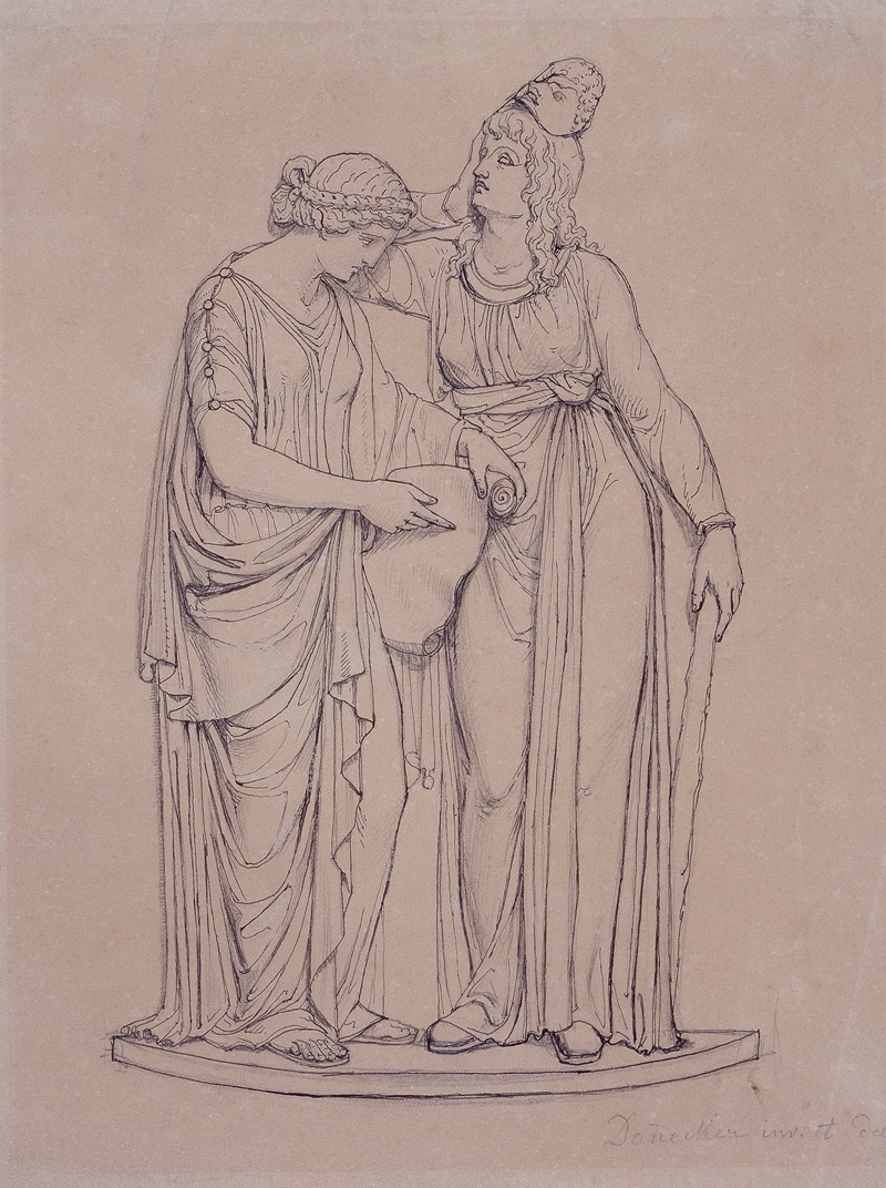 Clio and Melpomene by Johann Heinrich von Dannecker — digital art print download