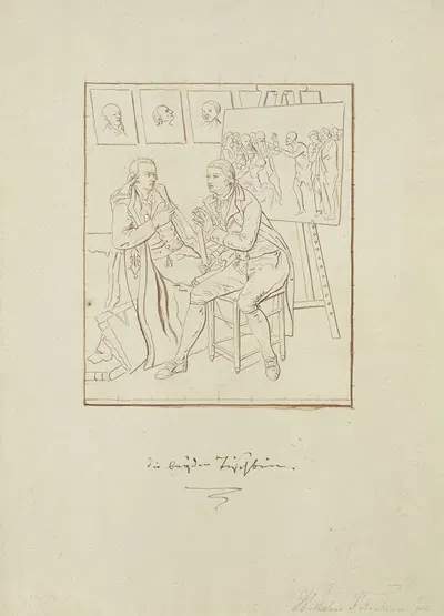 'Einer den anderen gemalt.' Der Künstler mit seinem Bruder Heinrich Jacob Tischbein im Atelier by Johann Heinrich Wilhelm…