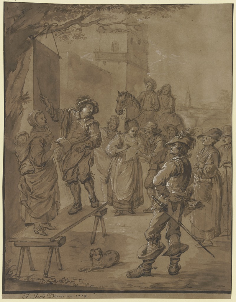 Minstrel by Johann Jakob Dorner the Elder, 1772 — digital art print download