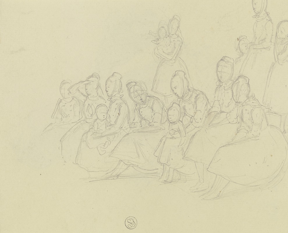 Gruppe von Bauernmädchen by Johann Jakob Hoff — digital art print download