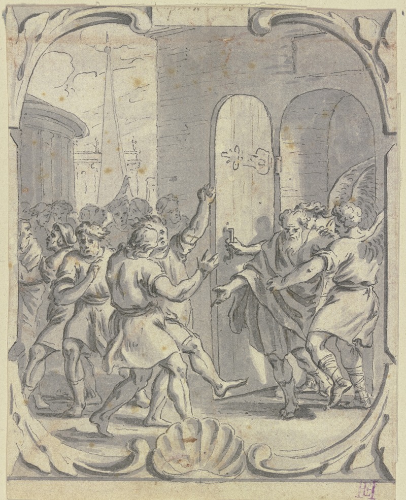 Engel geleiten Lot aus Sodom — Johann Jakob von Sandrart