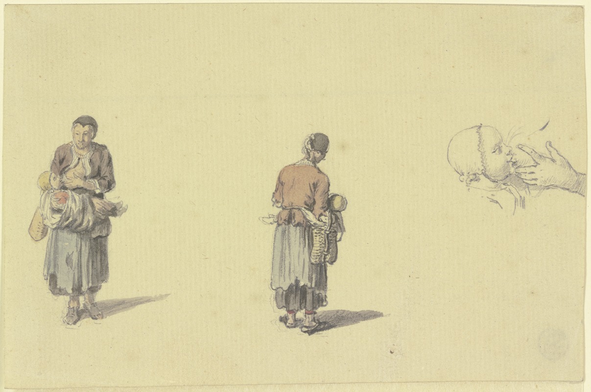 Zwei Ansichten einer stillenden Frau — Johann Ludwig Aberli