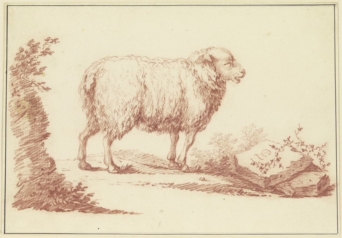 A sheep to the right by Johann Ludwig von Pfeiff — digital art print download