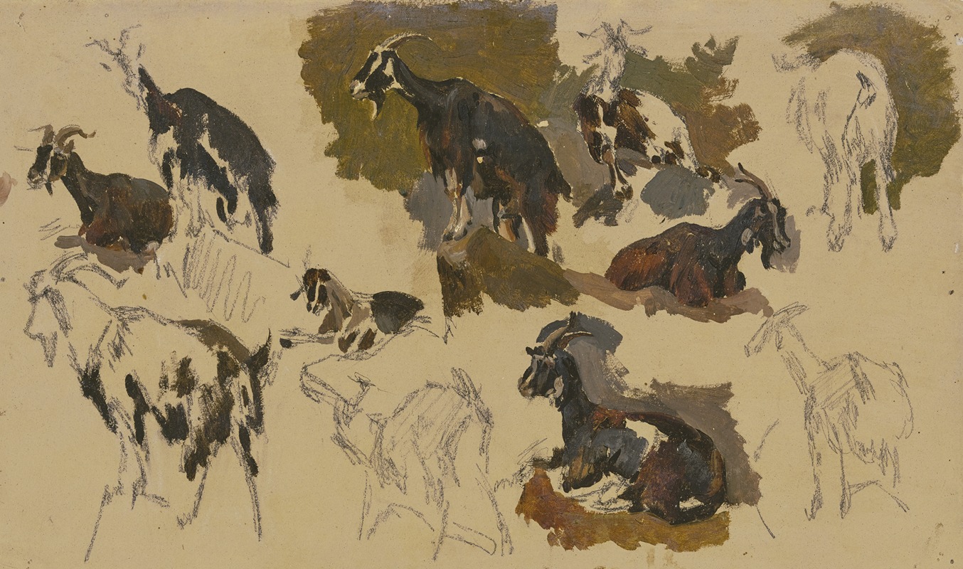 Eleven goats by Иоганн Непомук Раух — digital art print download