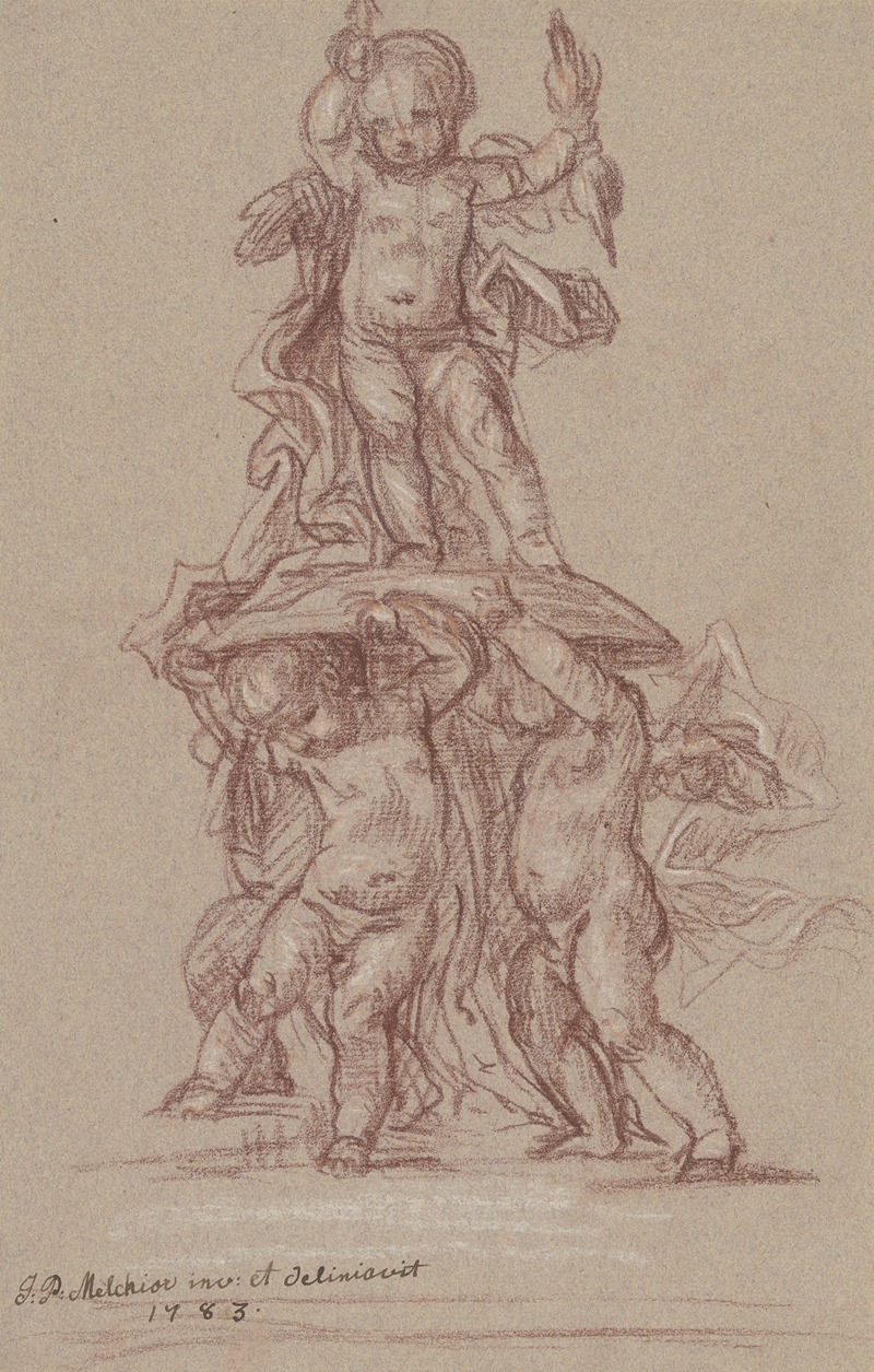 Putten tragen Amor auf einem Schild by Johann Peter Melchior, 1783 — digital art print download