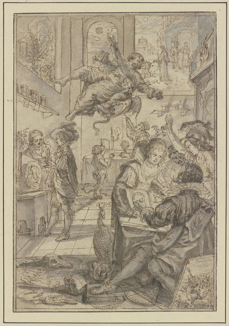 Werkstatt eines Zauberers und Sterndeuters by Johann Toussyn, 1647 — digital art print download