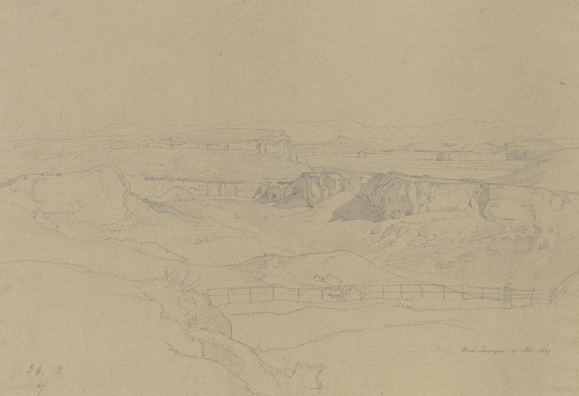 Ausblick über eine Karstlandschaft in der römischen Campagna — Johann Wilhelm Schirmer
