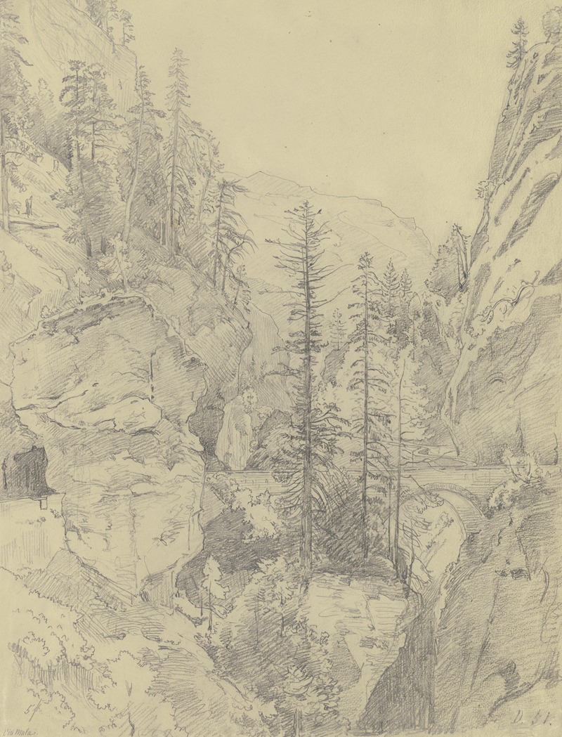 Section at the Via Mala by Johann Wilhelm Schirmer — digital art print download