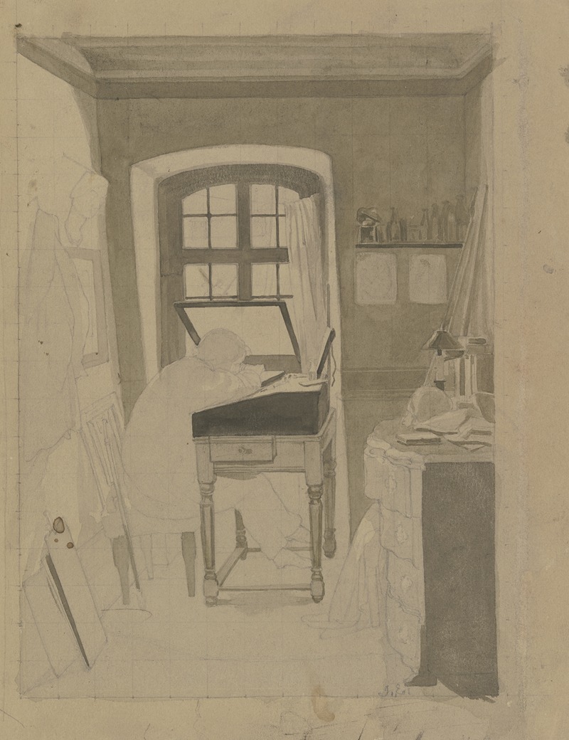 Der Künstler bei der Arbeit by Johannes Eissenhardt — digital art print download