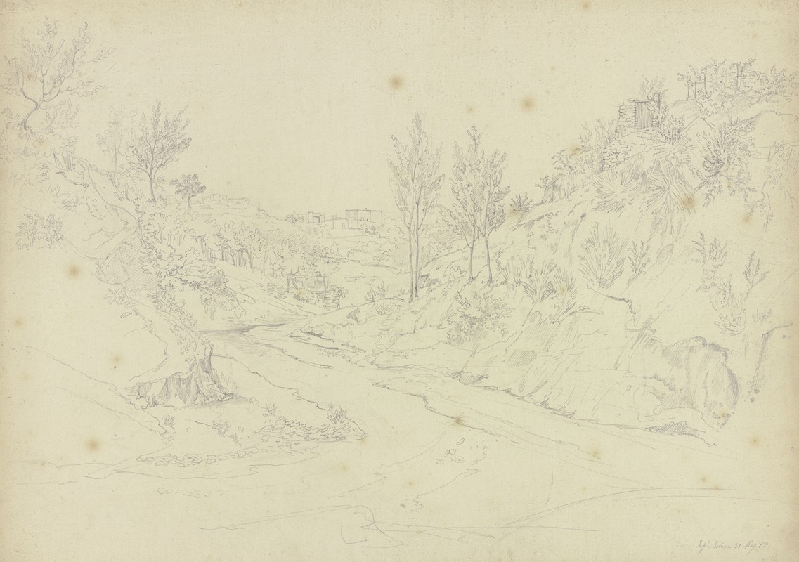 Landscape on Ischia by Johannes Thomas, 1823 — digital art print download