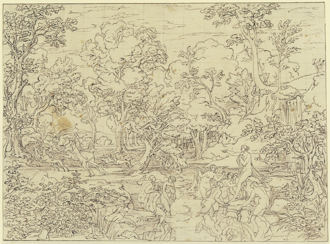 Landschaft mit Diana und Aktäon. — Иосиф Антон Кох