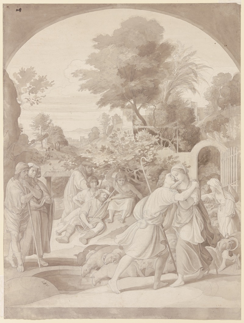 Jacob and Rachel by Julius Schnorr von Carolsfeld, 1820 — digital art print download